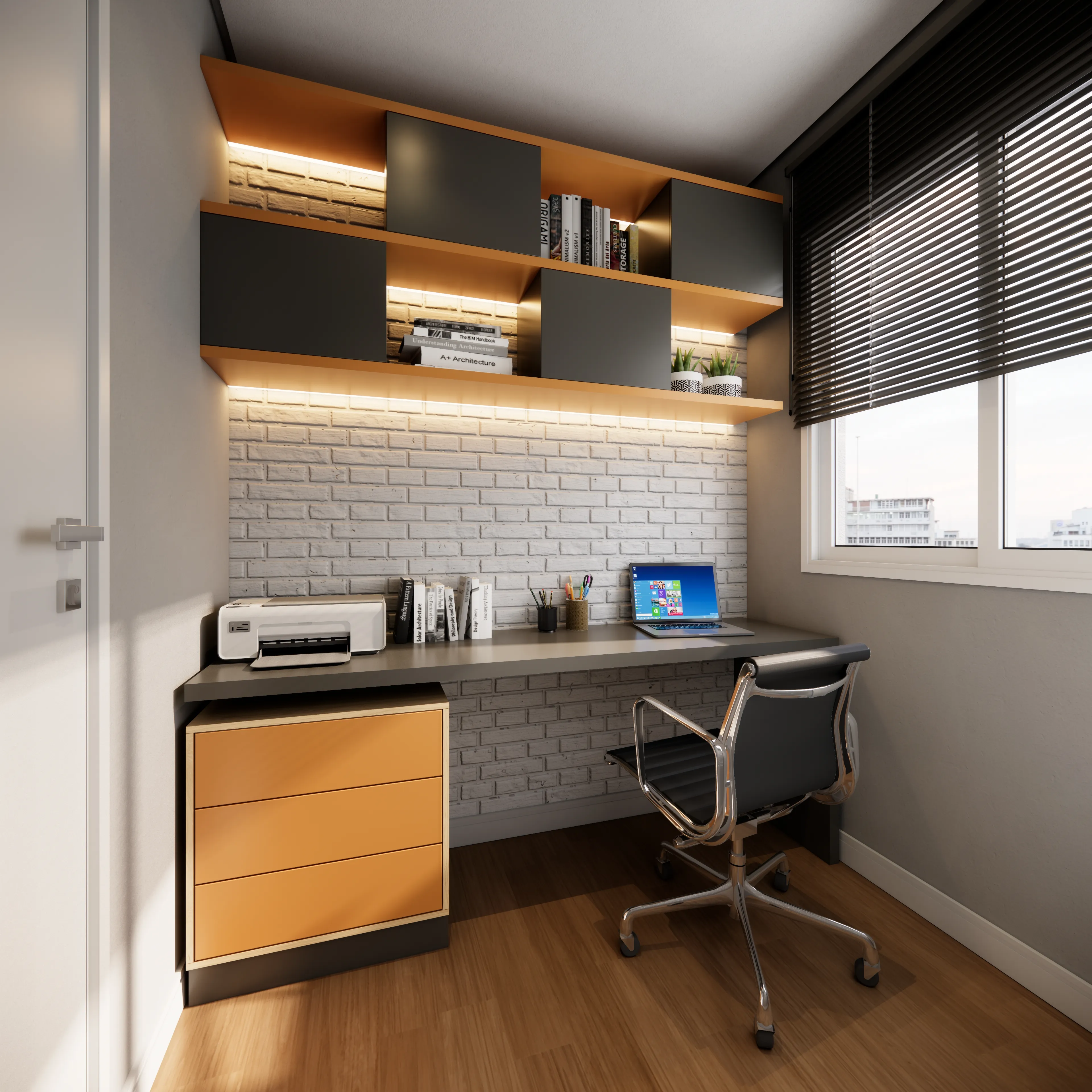Espaço de office em apartamento Metrocasa — imagem ilustrativa