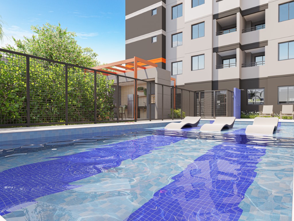 Imagem ilustrativa da área de piscina no empreendimento Mundo Apto Inajar